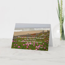 Pink Flowers by the Ocean Sympathy Card