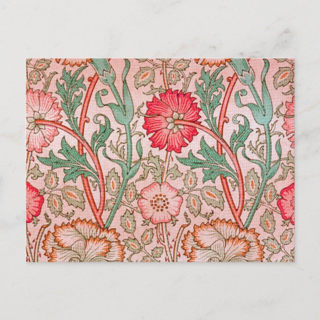 Pink flowers by William Morris Postcard (Front)