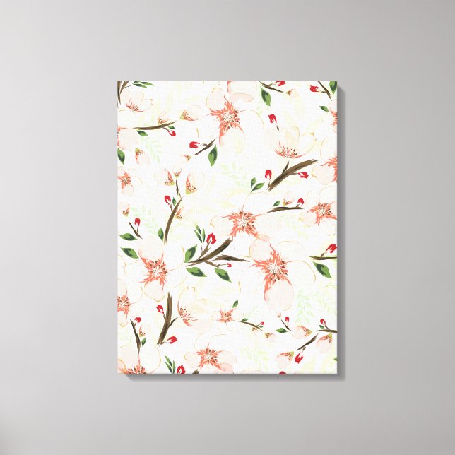 Pink flowers canvas print (Front)