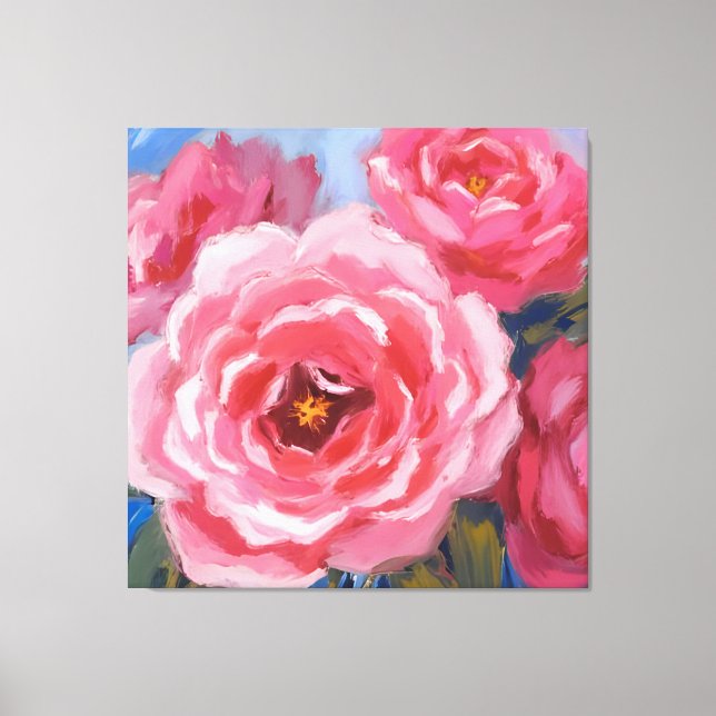 Pink Flowers Canvas Print (Front)