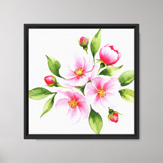 Pink flowers canvas print