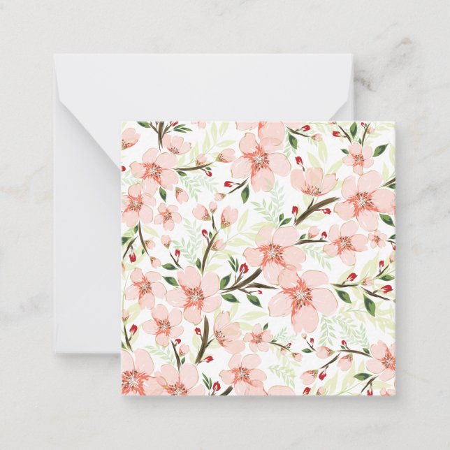 Pink flowers card (Front)