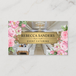 Pink Flowers Catering Banquet Hall Business Card