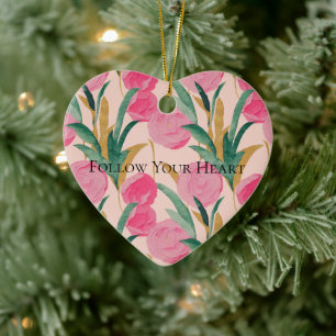 Pink Flowers Ceramic Tree Decoration
