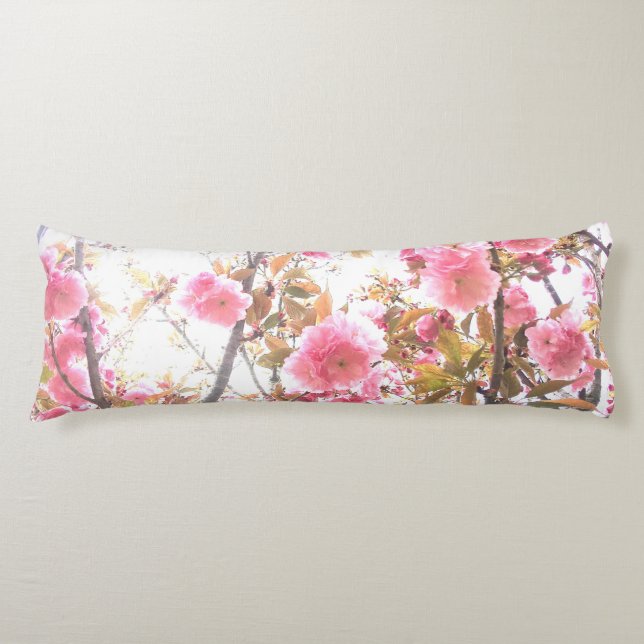 Pink Flowers Cherry Blossom Floral Patterns Gift Body Cushion (Front)