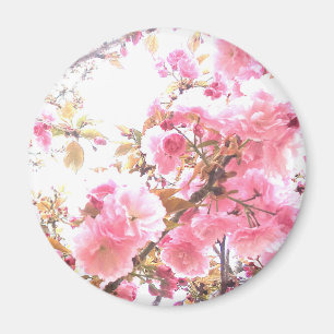 Pink Flowers Cherry Blossom Floral Patterns Sakura Magnet