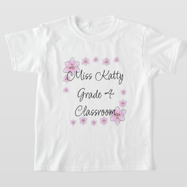 Pink Flowers Classic T-Shirt (Laydown)