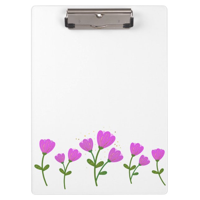 Pink Flowers Clipboard (Front)