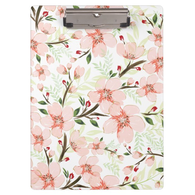 Pink flowers clipboard (Front)
