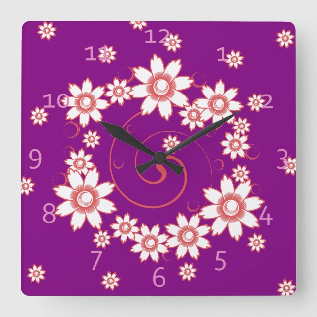Pink Flowers Clocks (Front)