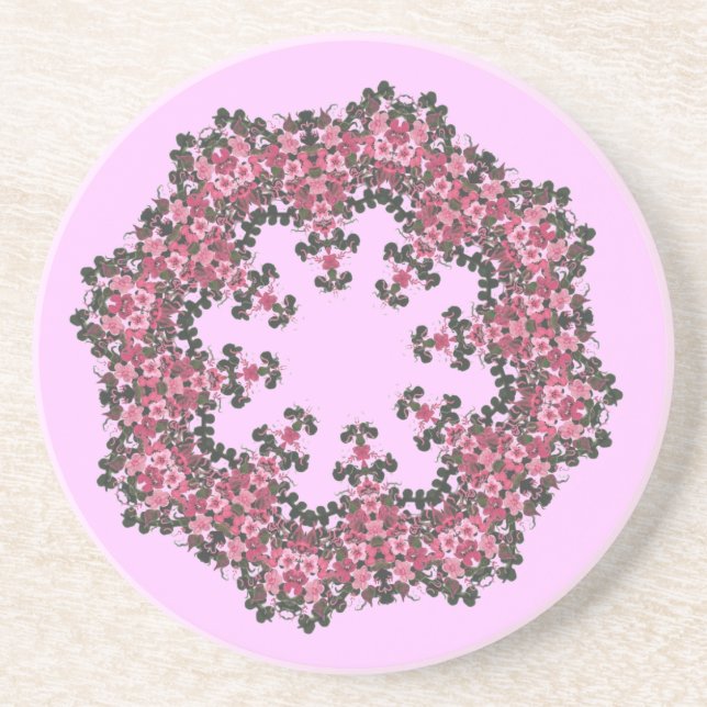Pink Flowers Coaster (Front)
