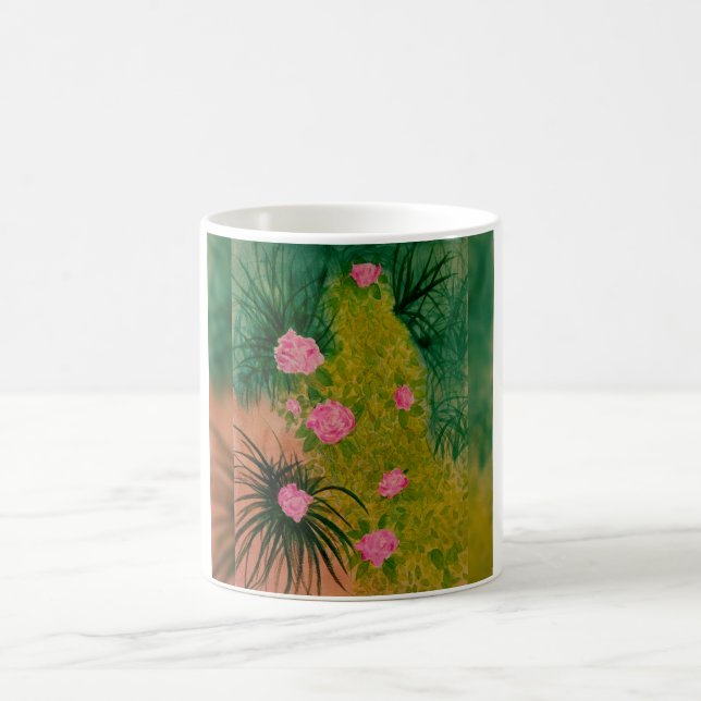 Pink flowers coffee mug (Center)