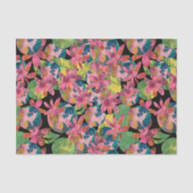 Pink Flowers Collage on Black Background