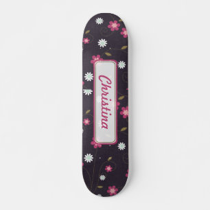Pink Flowers Comp Skateboard