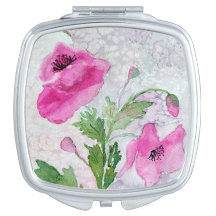 Pink Flowers Compact mirror
