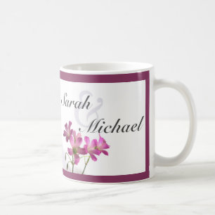 Pink Flowers Couple's mug