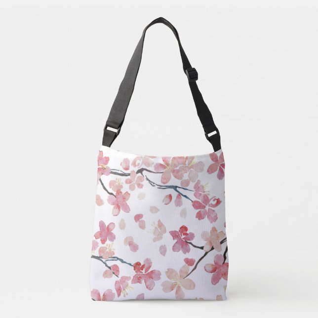 pink flowers crossbody bag (Front)
