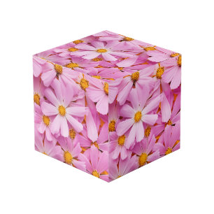 Pink Flowers Cube