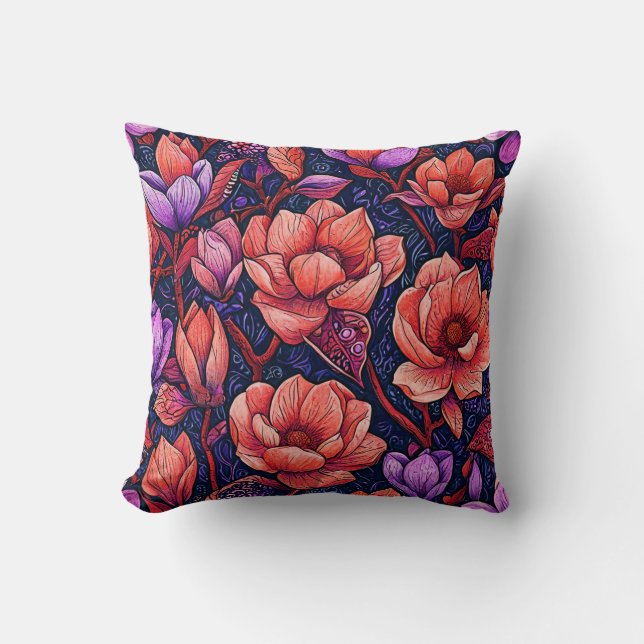 Pink Flowers Cushion (Front)