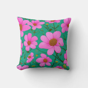 Pink flowers cushion