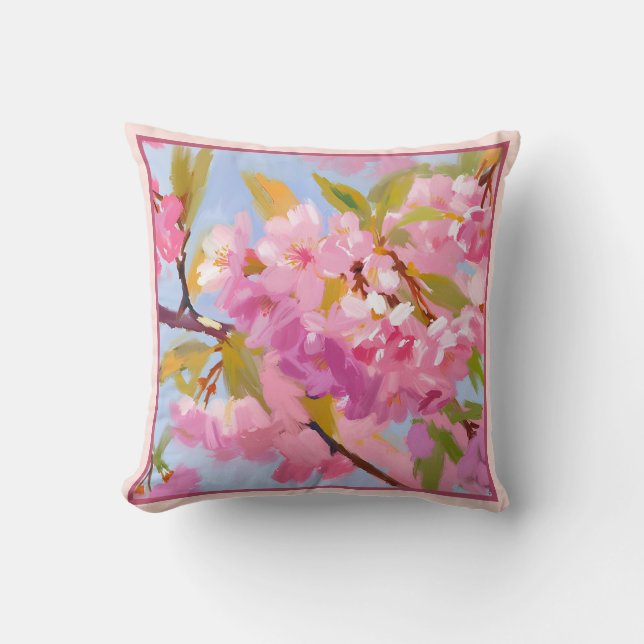 Pink Flowers Cushion (Front)