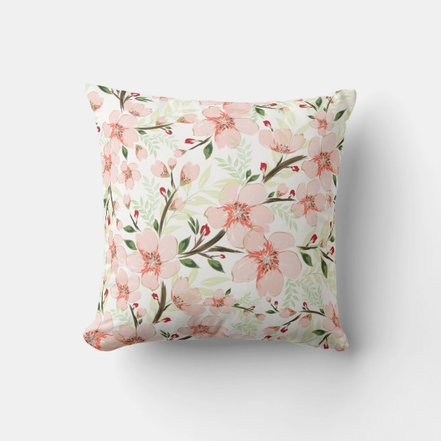 Pink flowers cushion (Front)