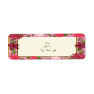 Pink Flowers Custom Labels