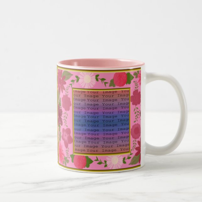 Pink Flowers Custom Mugs (Right)