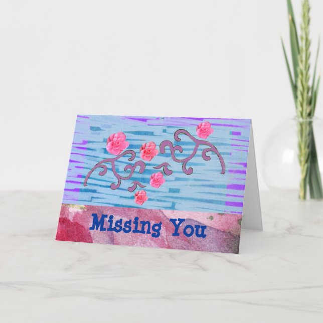 Pink Flowers Customisable Card (Front)