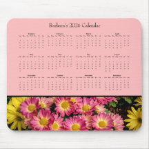Pink Flowers: Customize 2026 calendar