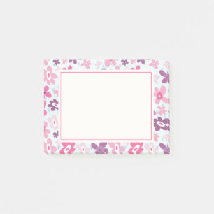 Pink Flowers Cute Whimsical Pattern Post-it Notes