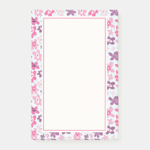 Pink Flowers Cute Whimsical Pattern Post-it Notes