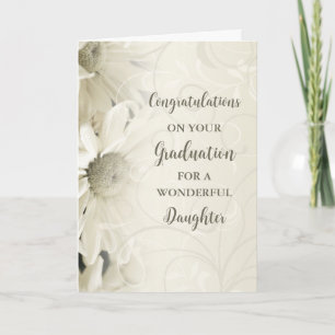 Pink Flowers Daughter Congratulations Graduation Card