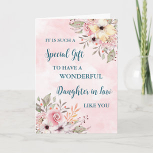 Pink Flowers Daughter in Law Happy Mother's Day Card