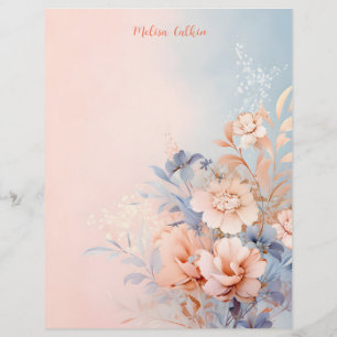 Pink Flowers Decoration with Pink Background  Custom Letterhead