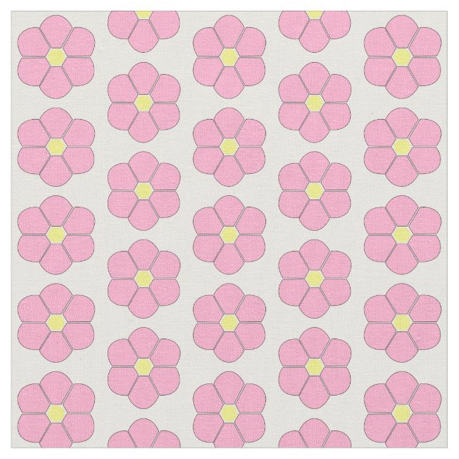Pink Flowers Design Fabric (Close Up)