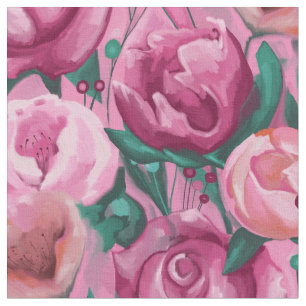 Pink Flowers Fabric