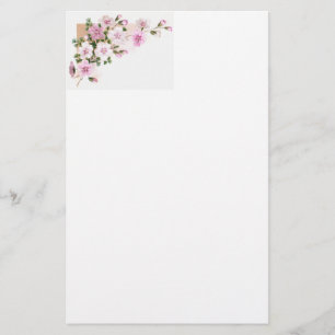 Pink Flowers & Ferns Victorian Trade Card