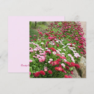 Pink Flowers Flat Greeting Card