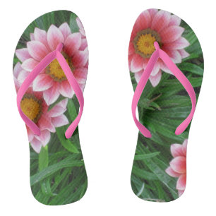 Pink Flowers Flip Flops
