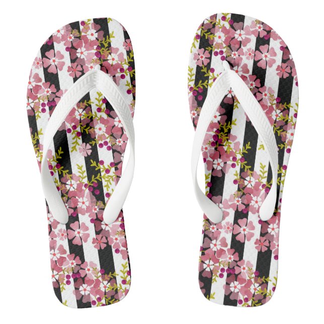 Pink flowers flip flops (Footbed)