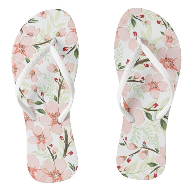 Pink flowers flip flops (Footbed)