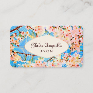 Pink  Flowers Floral Cherry Blossoms Retro Beauty Business Card