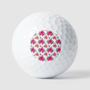 Pink Flowers Floral Pattern Design Golf Balls