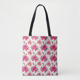 Pink Flowers Floral Pattern Design Tote Bag