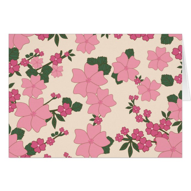 Pink Flowers, Floral Pattern, Pattern Of Flowers (Front Horizontal)