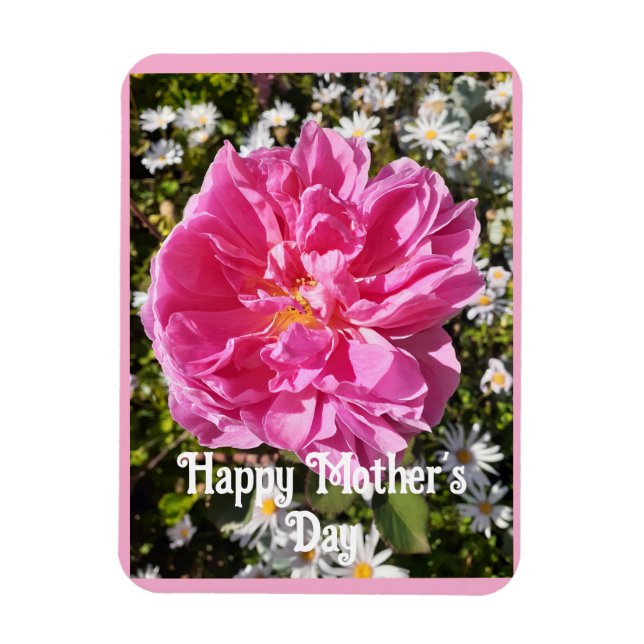 Pink Flowers Floral Rose Roses Mothers Day Card Magnet (Vertical)