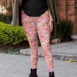 Pink Flowers Floral Watercolor For her  Leggings<br><div class="desc">This design may be personalised by choosing the customise option to add text or make other changes. If this product has the option to transfer the design to another item, please make sure to adjust the design to fit if needed. Contact me at colorflowcreations@gmail.com if you wish to have this...</div>