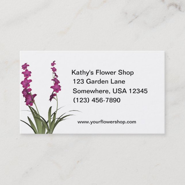 Pink Flowers Florist Shop Business Card (Front)