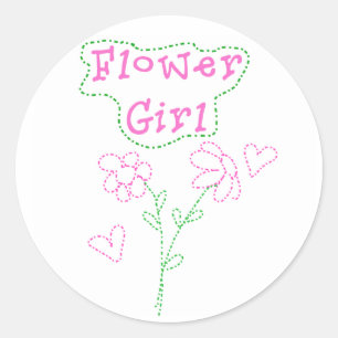 Pink Flowers Flower Girl Classic Round Sticker